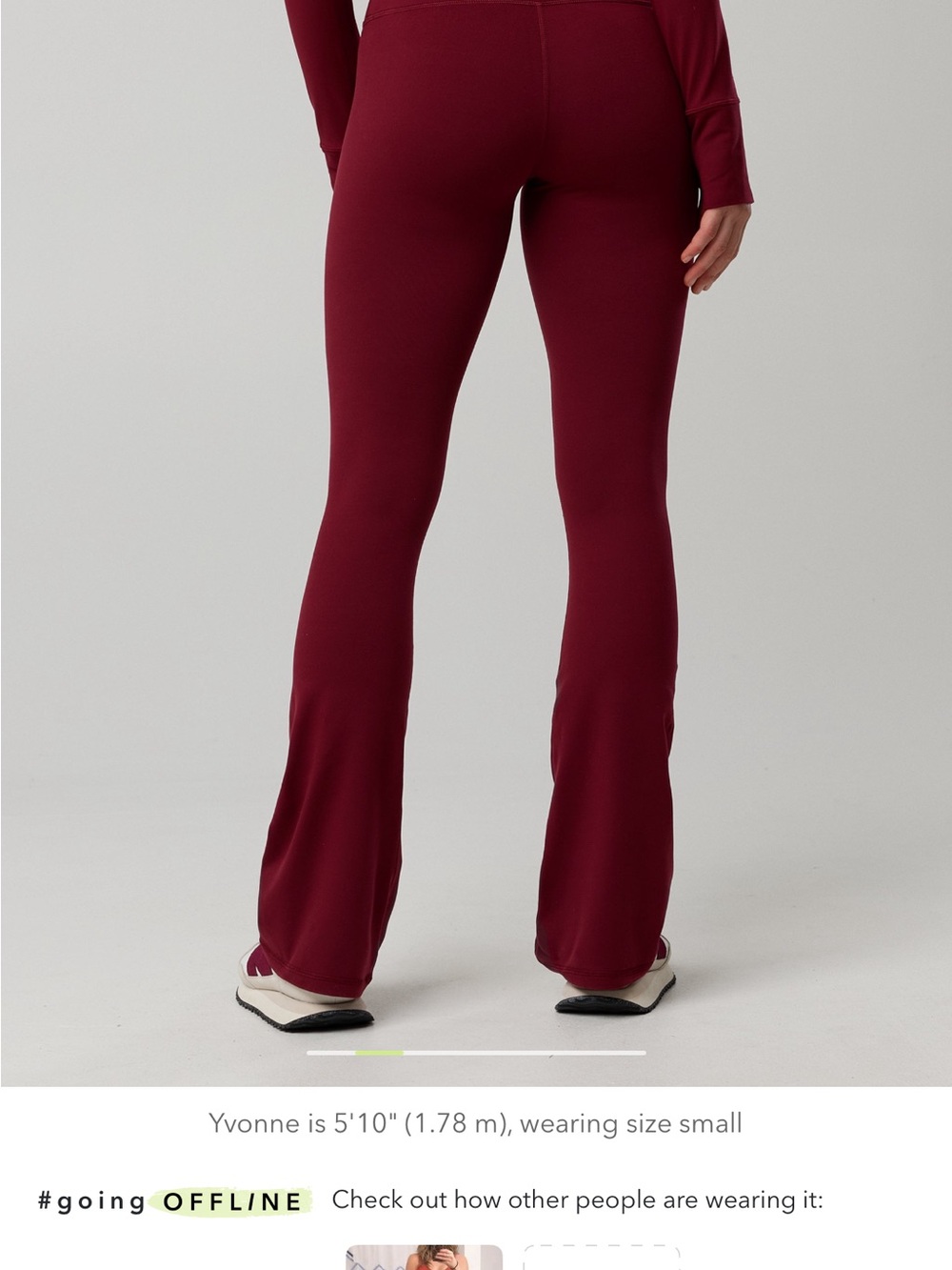 aerie Burgundy Flared Leggings - Picture 5 of 6
